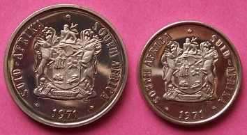 RSA: 1971 - 20c, and 10c nickel coins. See photos below.