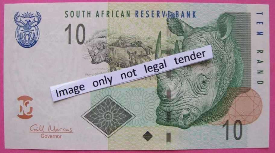 Gill Marcus - 3 X R10.00  notes - Serial No`s :AD7614888A, DE4512313A & AJ8303720A. See photos.