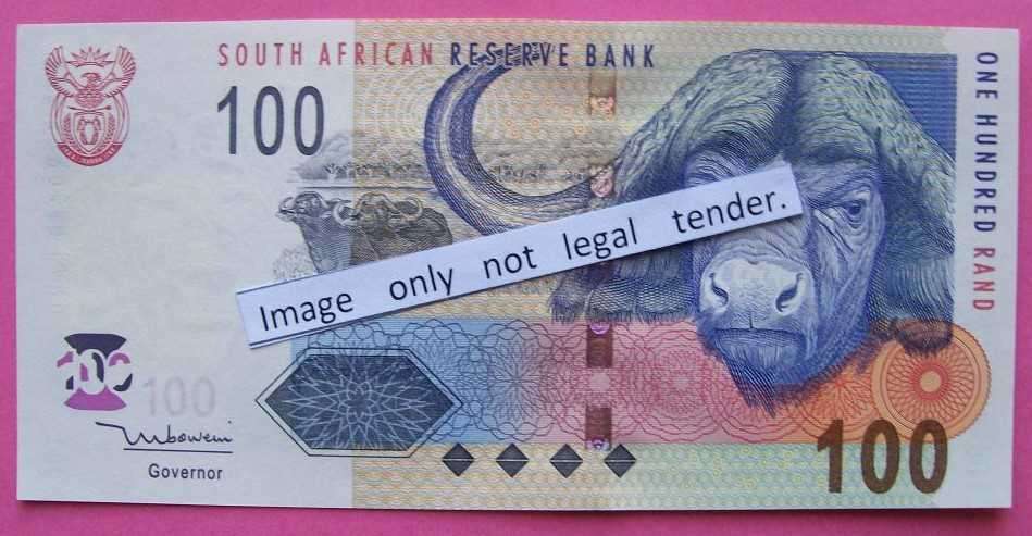 JJ MBOWENI : 2 X R100.00: Bank notes - Serial No's. - HG4777140D - ----41D- See Photo's/description.