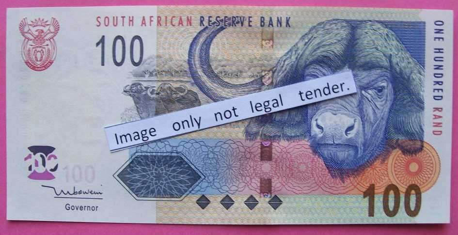 JJ MBOWENI : 2 X R100.00: Bank notes - Serial No's. - HG4777140D - ----41D- See Photo's/description.
