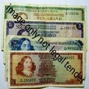 SA R1.00, R2.00, R5.00 an R10.00  TW de Jongh - 4 circulated notes. See photo's.
