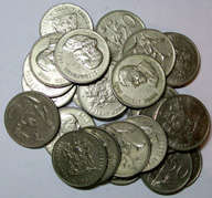 More than 25 circulated S.A. Nickel 50 cents coins - various dates