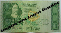 SA R10.00 CL Stals 1st issue Ser. No. BS5191599C. Circulated note.
