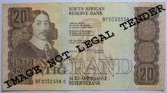 SA R20.00 CL Stals 1st issue Ser. No. BF2032558D. Circulated note.