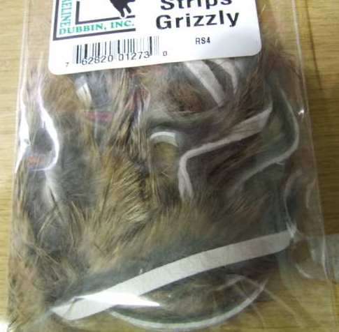 Rabbit Strips - Grizzly --  Fly tying/Fly Fishing