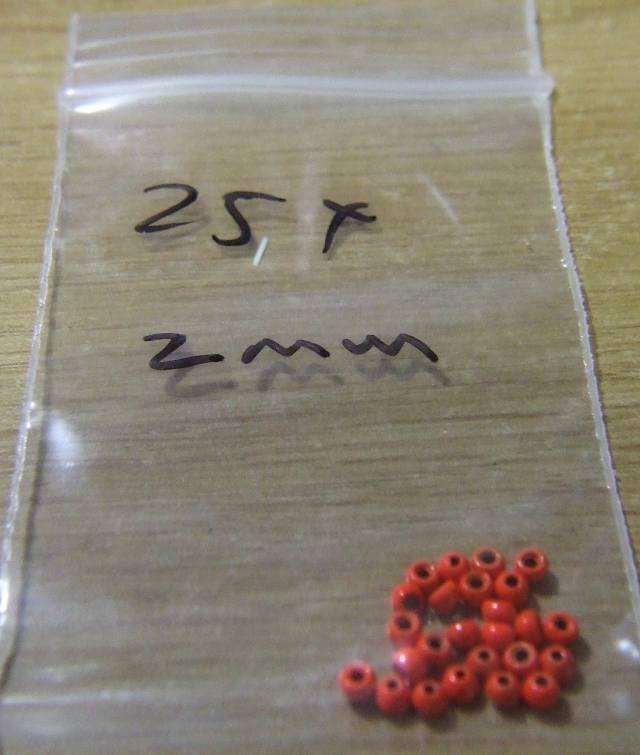 Tungsten beads Hot Orange -  2mm Fly fishing/Fly tying