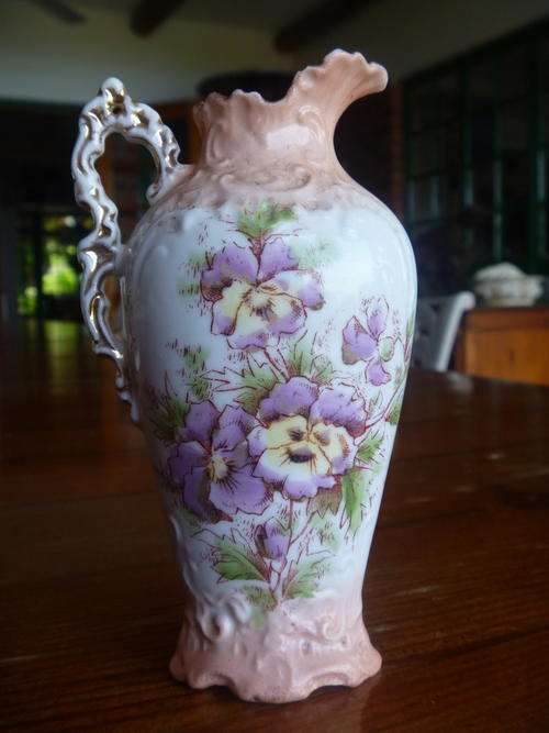 Victorian Era Mini Jug Decorated with Pansies