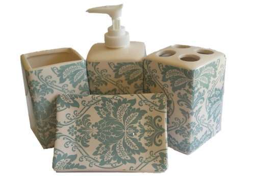 Bathroom Ceramic Accessories Set - Antique Blue