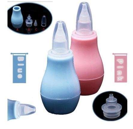 Baby Newborns Nasal Vacuum Mucus Suction Aspirator Soft Tip Runny Nose Cleaner- PINK