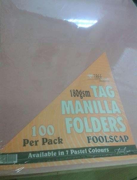 Pack of 100 Tag Manilla Folders
