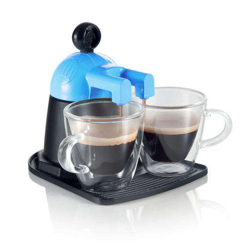 Espresso Pot with 2 Glass Cups - Light Blue