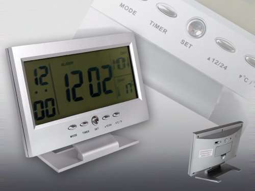 Voice Control Backlight LCD Clock