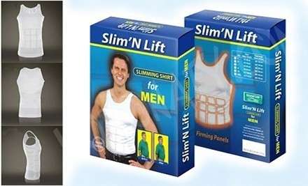 Slim 'n Lift Vest, Slimming vest for Men (WHITE/Black)