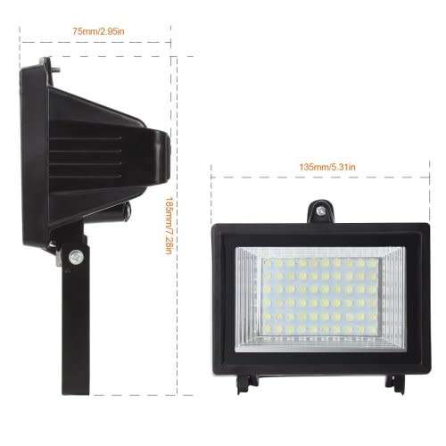 Solar Flood lights Outdoor Landscape Lighting 54LED/120Lumen Cast Aluminium Wall /In-grou
