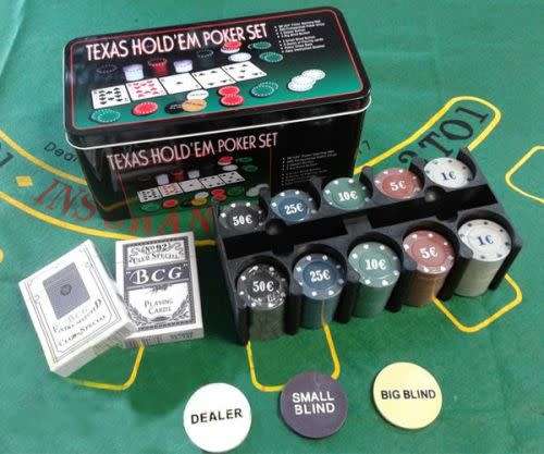 Poker Tin Set Texas Hold Play Casino Poker Nice Pub Game for Bars