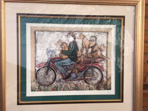 Best Friends by Anine Barnard 2003 - etching, Artist¿s proof (Framed)