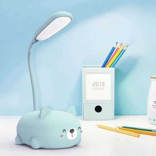 CARTOON CAT DESIGN LED EYE PROTECTION READING LAMP USB RECHARGEABLE DESK LAMP