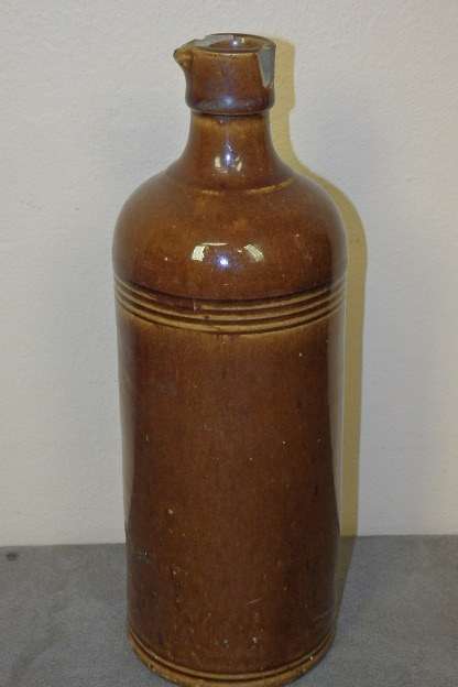 A SUPER- RARE ANTIQUE (LATE 1800's) FRENCH MADE N. ANTONE & FILS "JAPONAISE ENCRE" STONEWARE BOTTLE