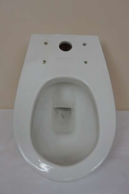 19 x PORCELAIN WALL HUNG TOILETS WITH QUALITY COBRA CHROMED FLUSHERS bid/each