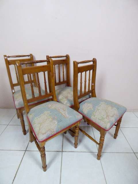4 FABULOUS OREGON PINE DINING CHAIRS. STUNNING WITH ANY TABLE. bid /chair