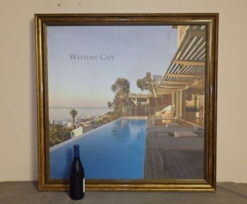 A BEAUTIFUL LARGE FRAMED PHOTOGRAPH (ON CANVAS) OF THE THE WESTERN CAPE FROM CLIFTON