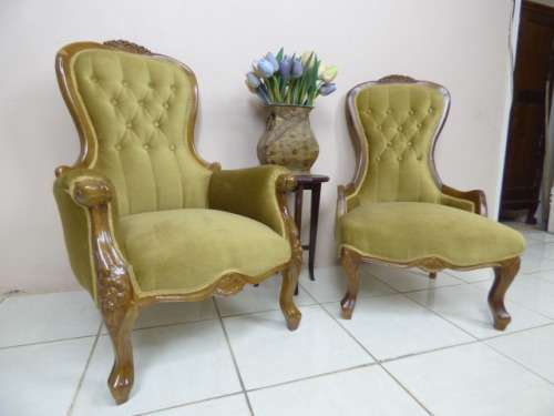 WOW! MAGNIFICENT VICTORIAN KING AND QUEEN CHAIRS IN FANTASTIC CONDITION! bid/chair