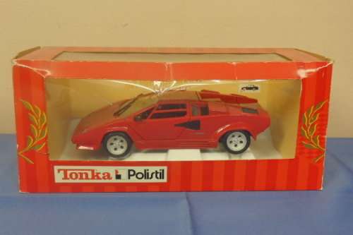 A FANTASTIC RARE (BOXED) TONKA POLISTIL 1:16 SCALE RED LAMBORGHINI COUNTACH DIE CAST MODEL CAR