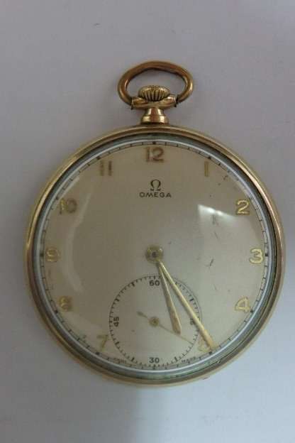 AN INCREDIBLE VINTAGE (c1930's) ORIGINAL OMEGA ROLLED GOLD GENTS POCKET WATCH IN WORKING CONDITION
