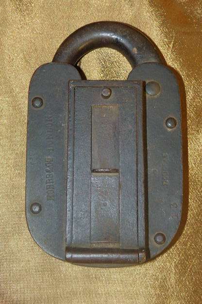 AN AWESOME RARE ANTIQUE (1852 TO 1855) HOBBS AND Co. LONDON "DOUGLAS No. 13" METAL PADLOCK