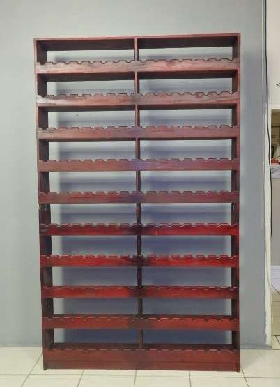 AN AWESOME (HUGE) 2.5m HIGH WOODEN 160 BOTTLE WINE RACK = IDEAL FOR A WINE CELLAR OR STORE