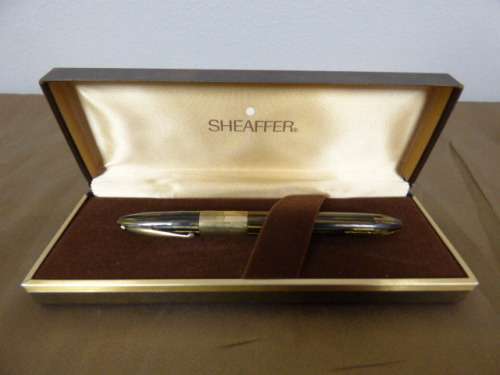 AN EXQUISITE VINTAGE USA SHEAFFER BALANCE LIFETIME FOUNTAIN PEN & 14K NIB