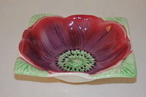 A RARE VINTAGE ART DECO "SHORTER & SON" PORCELAIN SPOON BOWL IN THE STUNNING ANEMONE SERIES