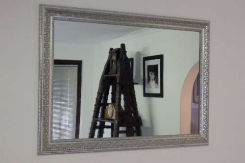 A FANTASTIC LARGE "SILVER FOIL" GILDED WALL MIRROR IN AWESOME CONDITION -  A STUNNING FEATURE MIRROR