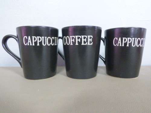 3 LOVELY STONEWARE CAPPUCCINO/COFFEE MUGS! PERFECT FOR THAT END OF DAY CAPPUCCINO!!