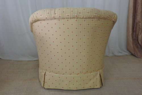 Wonderful and very comfy yellow upholstered "Tub" arm chairs - perfect living room relaxing chairs