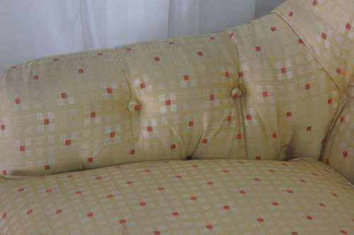 Wonderful and very comfy yellow upholstered "Tub" arm chairs - perfect living room relaxing chairs