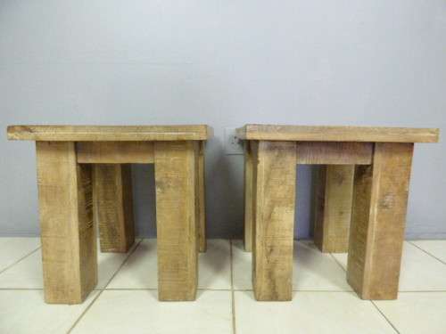 2 STUNNING UPMARKET BLOCK & CHISEL ALL PURPOSE/COFFEE TABLES. FABULOUS AROUND THE HOME!!Bid/table