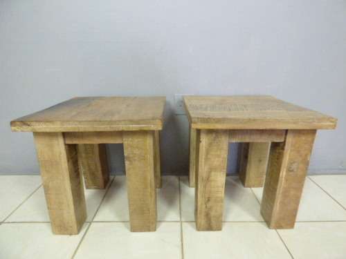 2 STUNNING UPMARKET BLOCK & CHISEL ALL PURPOSE/COFFEE TABLES. FABULOUS AROUND THE HOME!!Bid/table
