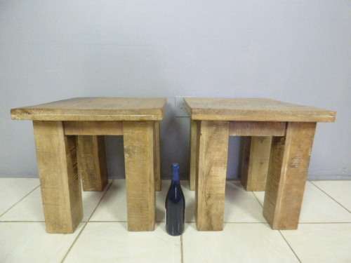 2 STUNNING UPMARKET BLOCK & CHISEL ALL PURPOSE/COFFEE TABLES. FABULOUS AROUND THE HOME!!Bid/table