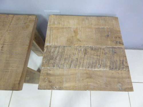 2 STUNNING UPMARKET BLOCK & CHISEL ALL PURPOSE/COFFEE TABLES. FABULOUS AROUND THE HOME!!Bid/table