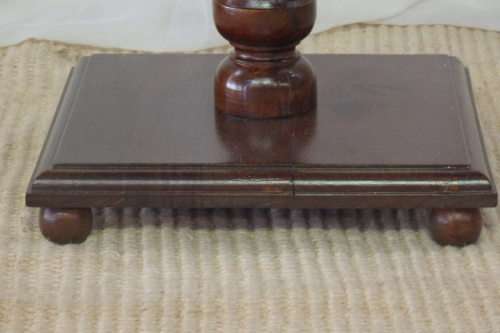 A BEAUTIFULLY MADE VINTAGE SOLID TEAK PEDESTAL CHESS BOARD WITH TEAK AND YELLOW WOOD INLAY SQUARES