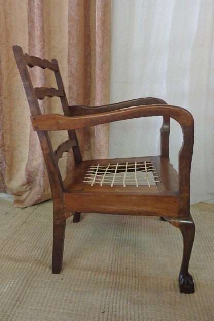 TWO FANTASTIC VINTAGE "RIEMPIE" LADDER-BACK BALL & CLAW ARMCHAIRS IN STUNNING CONDITION bid/chair