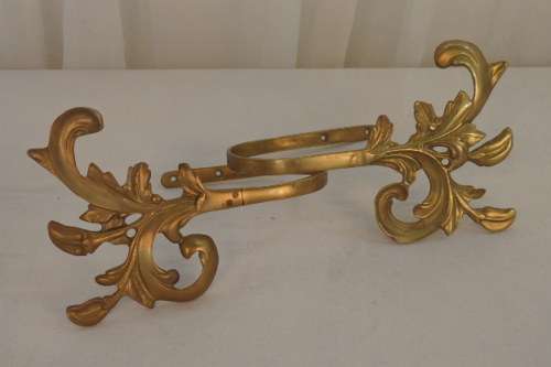 AN INCREDIBLE PAIR OF (LARGE) SOLID BRASS FIXED/ RIGID CURTAIN TIEBACKS IN SUPERB CONDITION