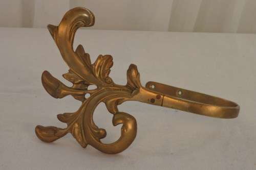 AN INCREDIBLE PAIR OF (LARGE) SOLID BRASS FIXED/ RIGID CURTAIN TIEBACKS IN SUPERB CONDITION