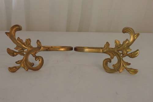 AN INCREDIBLE PAIR OF (LARGE) SOLID BRASS FIXED/ RIGID CURTAIN TIEBACKS IN SUPERB CONDITION