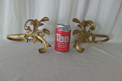 AN INCREDIBLE PAIR OF (LARGE) SOLID BRASS FIXED/ RIGID CURTAIN TIEBACKS IN SUPERB CONDITION