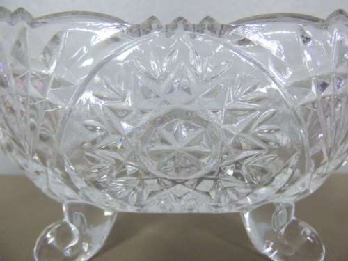 A BEAUTIFUL "LEAD" CUT-CRYSTAL FOOTED BOWL WITH A STUNNING DESIGN. GORGEOUS ON YOUR TABLE!!