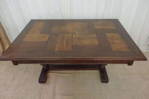 MAGNIFICENT ANTIQUE VICTORIAN SOLID OAK EXTENDABLE DINING TABLE w EXQUISITE CHUNKY HAND CARVED LEGS!