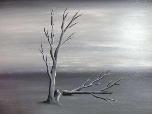 A LOVELY FRAMED SIGNED "J HANSEN" OIL ON BOARD OF A DESOLATE LANDSCAPE PAINTING! STUNNING!!