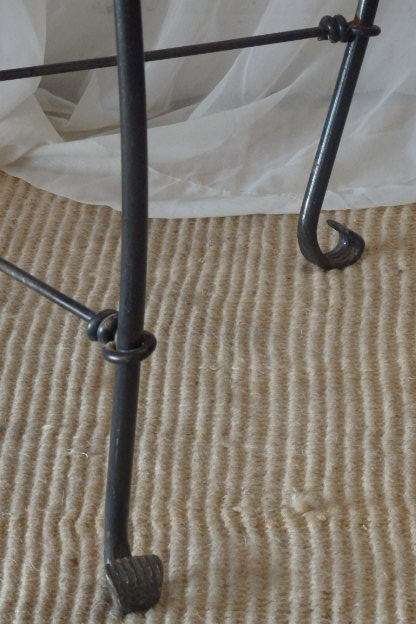 AN EXQUISITELY MADE STURDY WROUGHT IRON SQUARE "CAFE" TABLE IN FABULOUS CONDITION